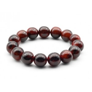 Браслет шарик 13,5мм из полимера цвет бордовый (иск.)