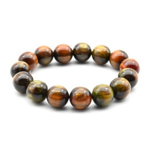 Браслет шарик 13,5мм из полимера цвет рыжий (иск.)