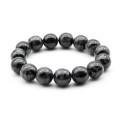 Браслет шарик 13,5мм из полимера цвет графит (иск.)