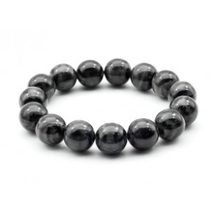 Браслет шарик 13,5мм из полимера цвет графит (иск.)