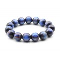Браслет шарик 13,5мм из полимера цвет синий (иск.)