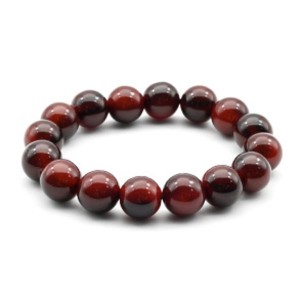 Браслет шарик 12мм из полимера цвет бордовый (иск.)