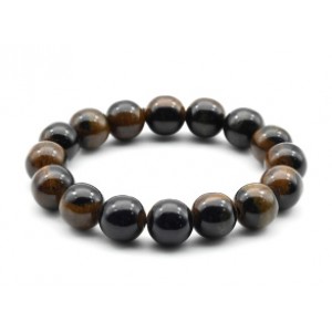 Браслет шарик 12мм из полимера цвет кофейный (иск.)