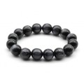 Браслет шарик 12мм из полимера цвет графит (иск.)