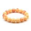 Браслет шарик 12мм из полимера цвет персиковый (иск.)