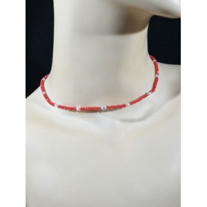 Чокер из циркона с майоркой рондель гр.3*2мм цвет алый, 37см (иск.)