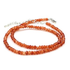 Чокер из кальцита рондель гр.4*3мм, цвет рыжий, 40,5см