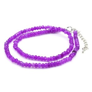 Чокер из кальцита рондель гр.4*3мм, цвет лиловый, 40,5см