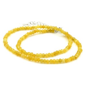 Чокер из кальцита рондель гр.4*3мм, цвет желтый, 41см