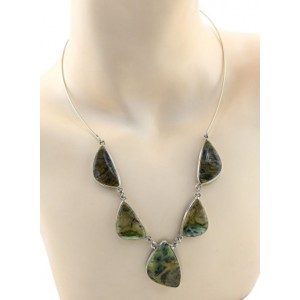 Колье офиокальцит " Грация ", 51см.