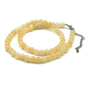 Бусы из кальцита шарик 6мм цвет желтый, 40см