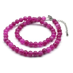 Бусы из кальцита шарик 6мм цвет лиловый, 40см