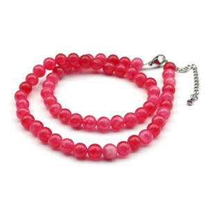 Бусы из кальцита шарик 6мм цвет красный, 40см