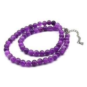 Бусы из кальцита шарик 6мм цвет фиолетовый, 40см