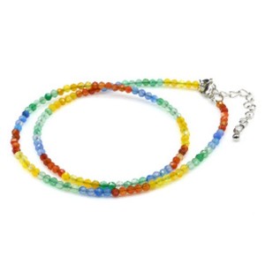 Чокер из кварца тонированного шарик гр.3мм, 40,5см