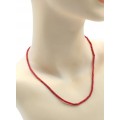 Чокер из коралла искусственного цилиндр 3*2мм, 46см (иск.)