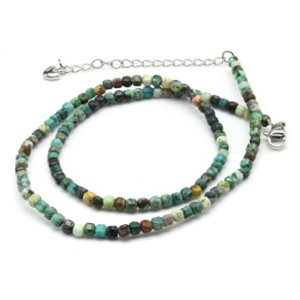 Чокер из хризоколлы кубик гр.3мм, 40см