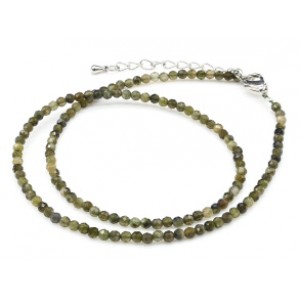 Чокер из турмалина зеленого шарик гр.3мм, 41см