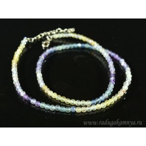 Чокер из флюорита шарик гр.3мм, 40см