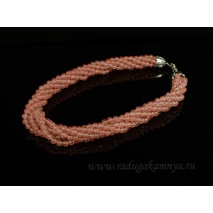 Бусы 6нитей шарик 6мм цвет халцедон, 50см (иск.)