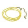 Чокер из граненых мелких бусин 2мм, фианит цвет лимонный, 38,5см (иск.)