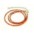 Чокер из граненых мелких бусин 2мм, фианит цвет рыжий, 39см (иск.)