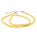 Чокер из фианитов рондель гр.3*2мм, цвет желтый, 40см (иск.)