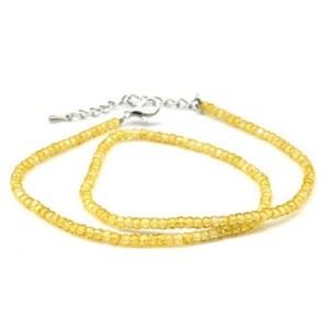 Чокер из фианитов рондель гр.3*2мм, цвет желтый, 40см (иск.)