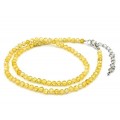 Чокер из фианитов шарик гр.4мм, цвет желтый, 40,5см (иск.)