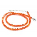 Чокер из фианитов шарик гр.4мм, цвет оранжевый, 40,5см (иск.)