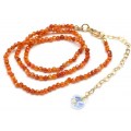 Чокер женский из фианита шарик гр.3мм цвет оранжевый, 40см (иск.)