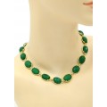Колье в металле с хризопразом искусственным, 40см (иск.)