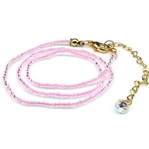 Чокер на шею женский из циркона шарик гр.2мм цвет розовый, 40см (иск.) Чокер на шею женский из циркона шарик гр.2мм цвет розовый, 40см (иск.)