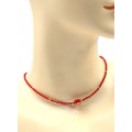 Чокер из циркона рондель гр.2*1,5мм, бочонок гр.8*9мм цвет красный, 39,5см (иск.) Чокер из циркона рондель гр.2*1,5мм, бочонок гр.8*9мм цвет красный, 39,5см (иск.)