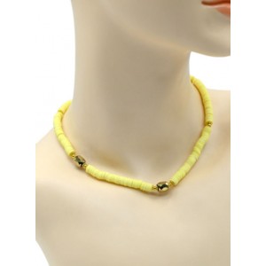 Чокер из каучука с цирконом цвет желтый, 40см (иск.)