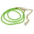Чокер на шею женский из циркона шарик гр.2мм цвет салатовый, 40см (иск.)