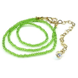 Чокер на шею женский из циркона шарик гр.2мм цвет салатовый, 40см (иск.) Чокер на шею женский из циркона шарик гр.2мм цвет салатовый, 40см (иск.)