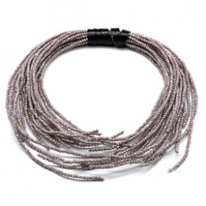 Колье -пластрон Лапы из циркона 20 нитей цвет сиреневый, 50см (иск.)