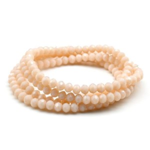 Бусы-браслет на резинке из циркона кукуруза гр.6мм кремовый, 86см (иск.)