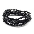Бусы-браслет на резинке из циркона кукуруза гр.4мм черный, 84см (иск.)
