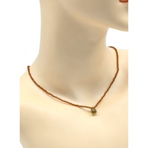 Чокер с подвеской из шпинели цвет коньячный, 44см (иск.)