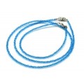 Чокер и браслет из шпинели шарик гр.2мм цвет голубой, 45см; 17см (иск.)
