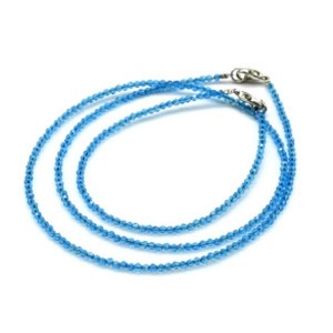 Чокер и браслет из шпинели шарик гр.2мм цвет голубой, 45см; 17см (иск.)