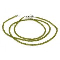 Чокер и браслет из шпинели шарик гр.2мм цвет оливковый, 45см; 17см (иск.)