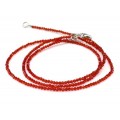 Чокер и браслет из шпинели шарик гр.2мм цвет красный, 45см; 17см (иск.)