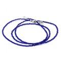 Чокер и браслет из шпинели шарик гр.2мм цвет синий яркий, 45см; 17см (иск.)