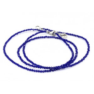 Чокер и браслет из шпинели шарик гр.2мм цвет синий яркий, 45см; 17см (иск.)
