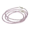 Чокер и браслет из шпинели шарик гр.2мм цвет сиреневый, 45см; 17см (иск.)