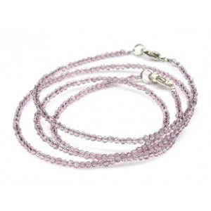 Чокер и браслет из шпинели шарик гр.2мм цвет сиреневый, 45см; 17см (иск.)