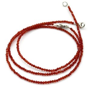 Чокер и браслет из шпинели шарик гр.2мм цвет вишневый, 45см; 17см (иск.)